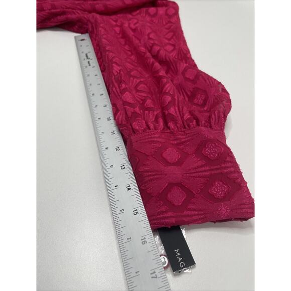 Maggy London Dress Women Plus Size V-Neck Surplus Bodice Faux Wrap High Low 18 W - Picture 11 of 13